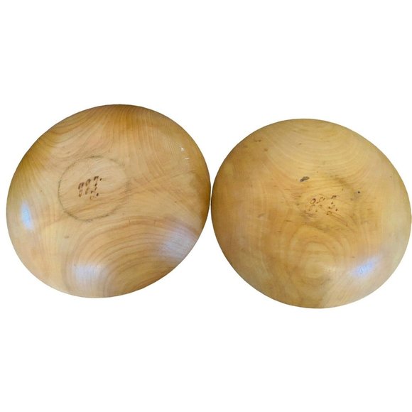 Vintage Wood Potato Chips Popcorn Wood Bowls Set of 2 Movie Night Party Theme - Picture 4 of 5